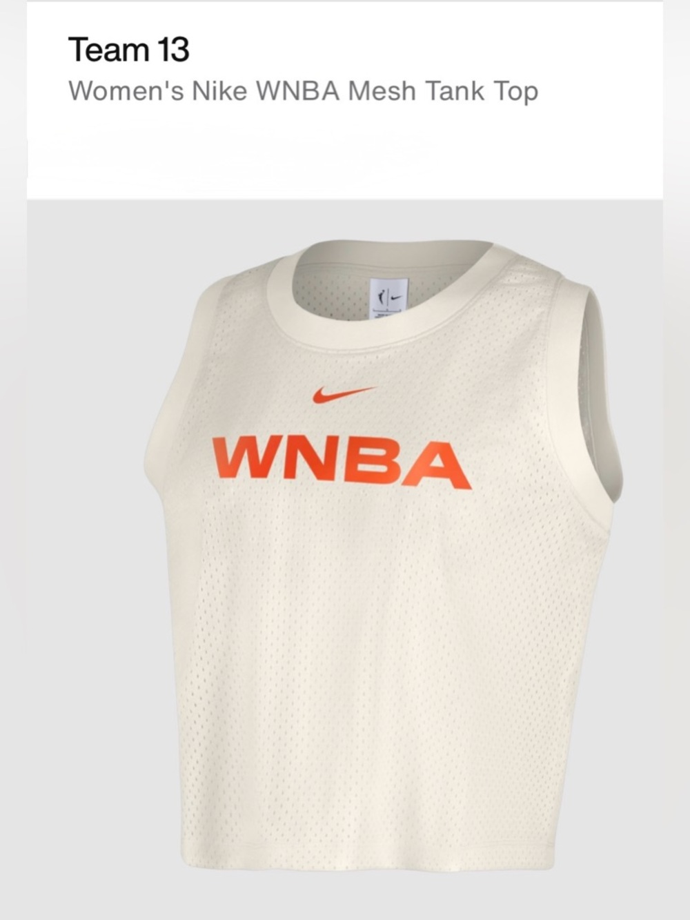 HF6468-030 Medium | Team 13 Women's Nike WNBA Mesh Tank Top | Slim & Cropped - Picture 2 of 10